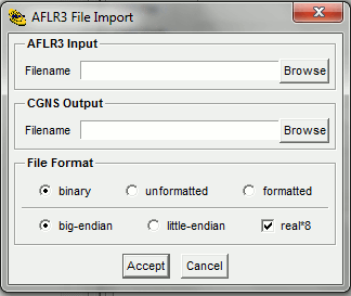 CGNSview AFLR3 import window
