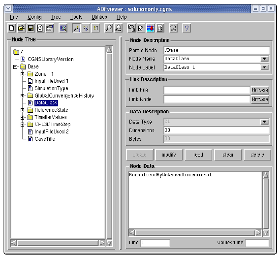 ADFviewer window with DataClass node