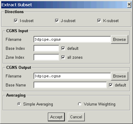 CGNSview Extract Subset window