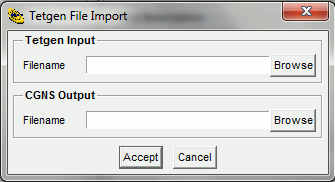 CGNSview TetGen import window