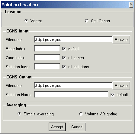 CGNSview Solution Location conversion window