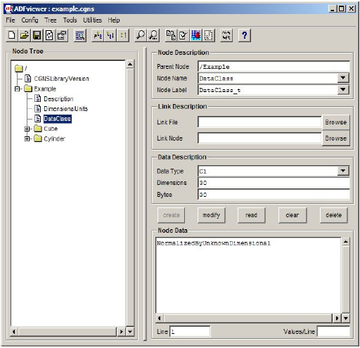 ADFviewer window showing DataClass node